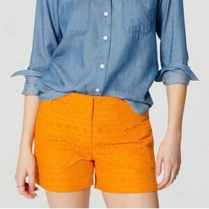 LOFT Women's Mustard Eyelet Bermudas